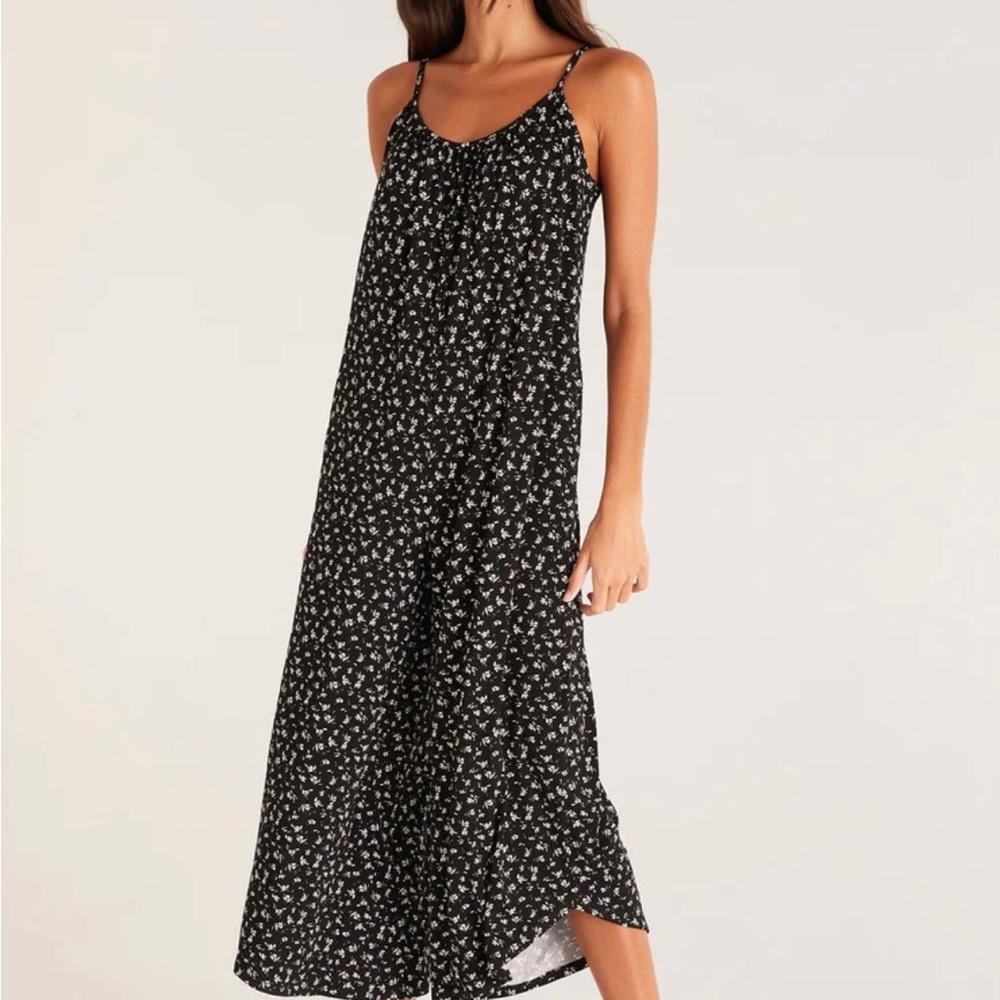 Z supply ditsy floral flared jumpsuit